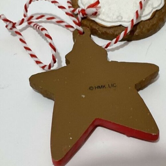 HALLMARK 6 GINGERBREAD Faux Cookie ORNAMENTS - Picture 7 of 7